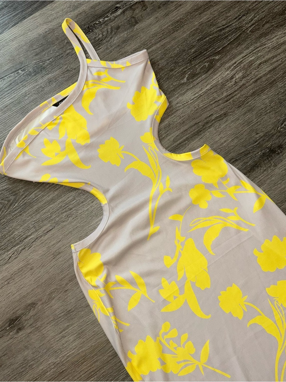 NWOT! CHICME Tropical One Shoulder Cut Out MIDI Body Con Dress Floral Size Large - Picture 3 of 11